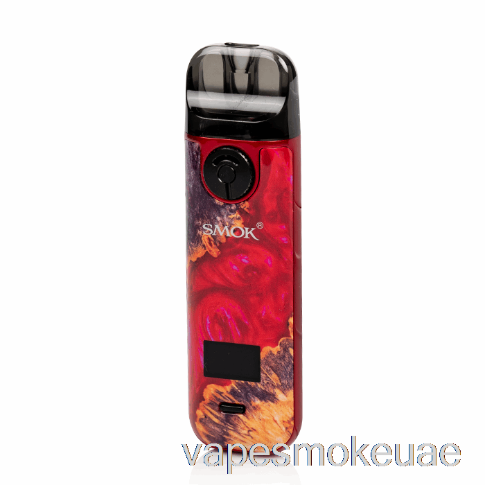Vape Uae سموك نوفو 4 25 واط مجموعة Pod Kit خشب تثبيت أحمر